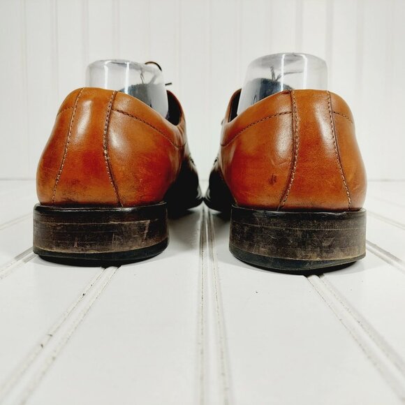 Boss Hugo Boss Brown Leather Square Toe Lace Up Dress Shoes  i249 main image 7